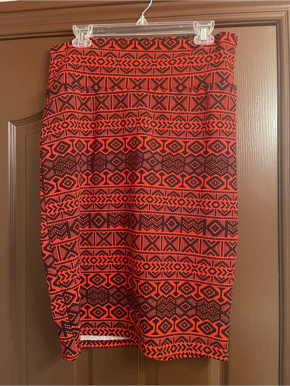 LuLaRoe Red and Black Geometric Cassie Skirt